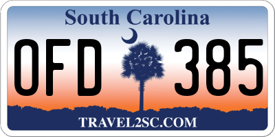 SC license plate OFD385