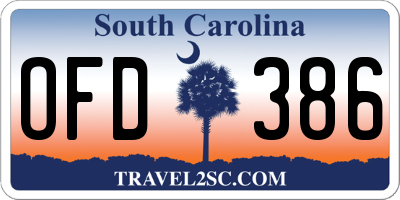 SC license plate OFD386