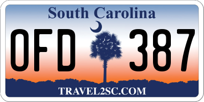 SC license plate OFD387