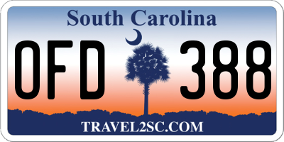SC license plate OFD388