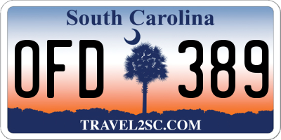 SC license plate OFD389