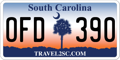 SC license plate OFD390
