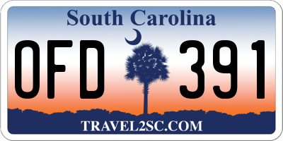 SC license plate OFD391
