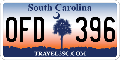 SC license plate OFD396