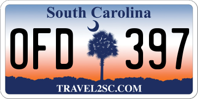 SC license plate OFD397