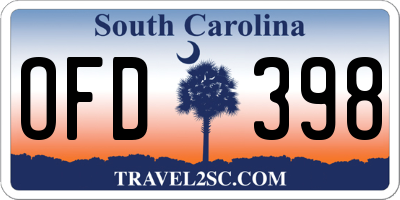 SC license plate OFD398