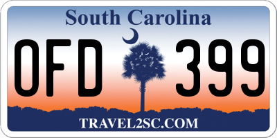 SC license plate OFD399