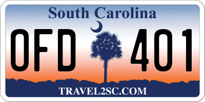SC license plate OFD401