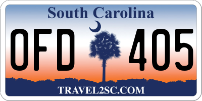 SC license plate OFD405