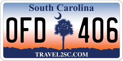 SC license plate OFD406