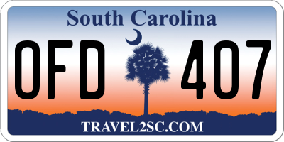 SC license plate OFD407