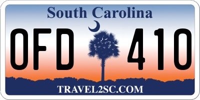 SC license plate OFD410