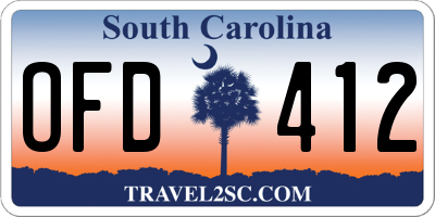 SC license plate OFD412