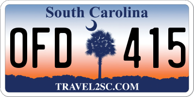 SC license plate OFD415