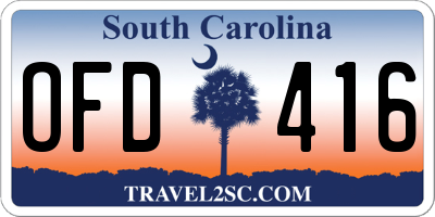SC license plate OFD416