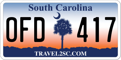 SC license plate OFD417