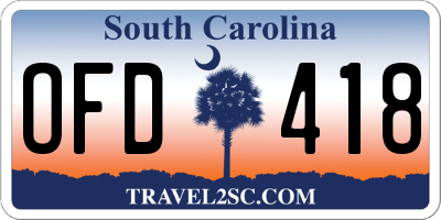 SC license plate OFD418