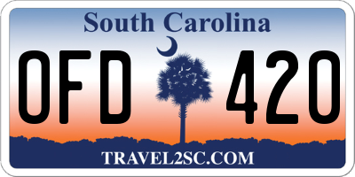 SC license plate OFD420