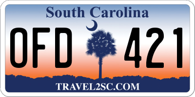 SC license plate OFD421