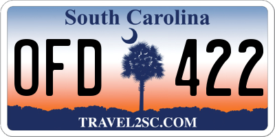 SC license plate OFD422