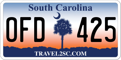 SC license plate OFD425