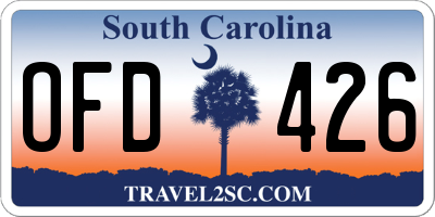 SC license plate OFD426