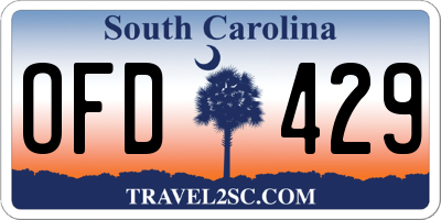 SC license plate OFD429