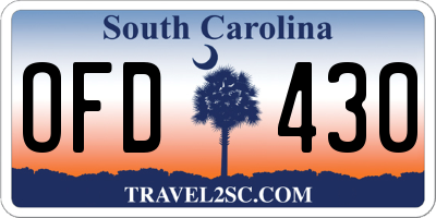 SC license plate OFD430