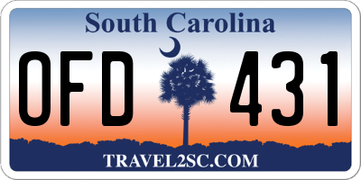 SC license plate OFD431