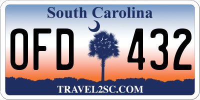 SC license plate OFD432
