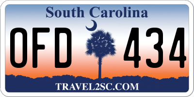SC license plate OFD434