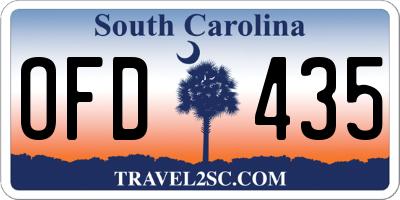 SC license plate OFD435