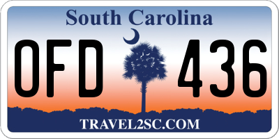 SC license plate OFD436