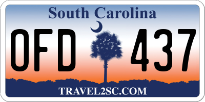 SC license plate OFD437
