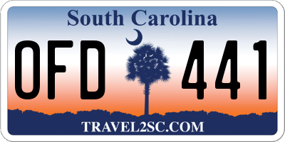 SC license plate OFD441