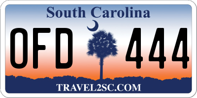 SC license plate OFD444