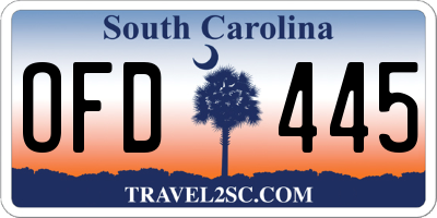 SC license plate OFD445