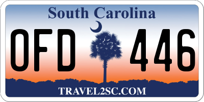SC license plate OFD446