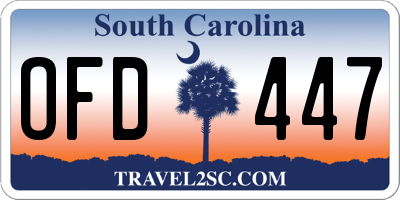 SC license plate OFD447