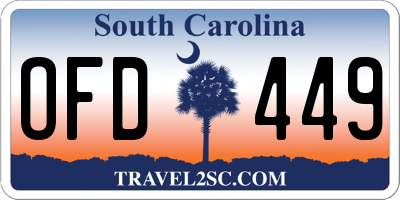 SC license plate OFD449
