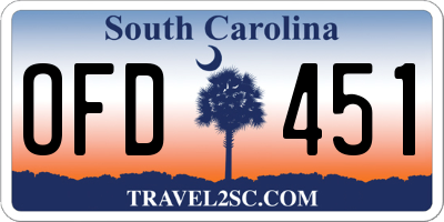 SC license plate OFD451