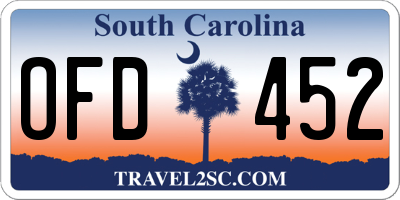 SC license plate OFD452