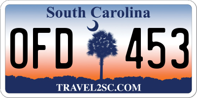 SC license plate OFD453