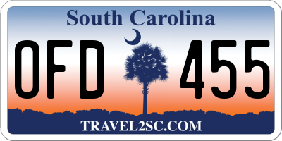 SC license plate OFD455