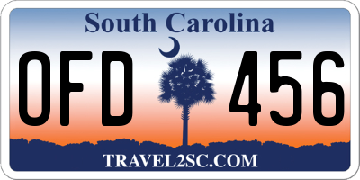 SC license plate OFD456