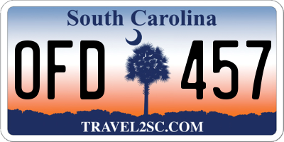 SC license plate OFD457