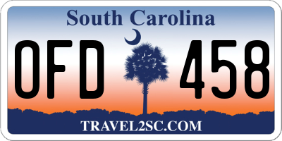SC license plate OFD458