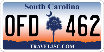 SC license plate OFD462