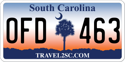 SC license plate OFD463