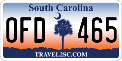 SC license plate OFD465